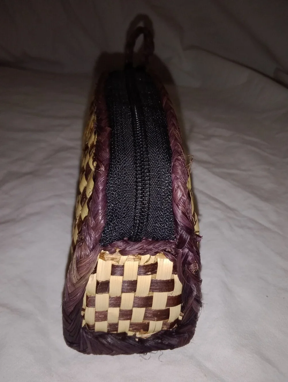 Vintage Hand Woven Clutch Zipper Purse Boho Retro Indigenous Tribal Pocket